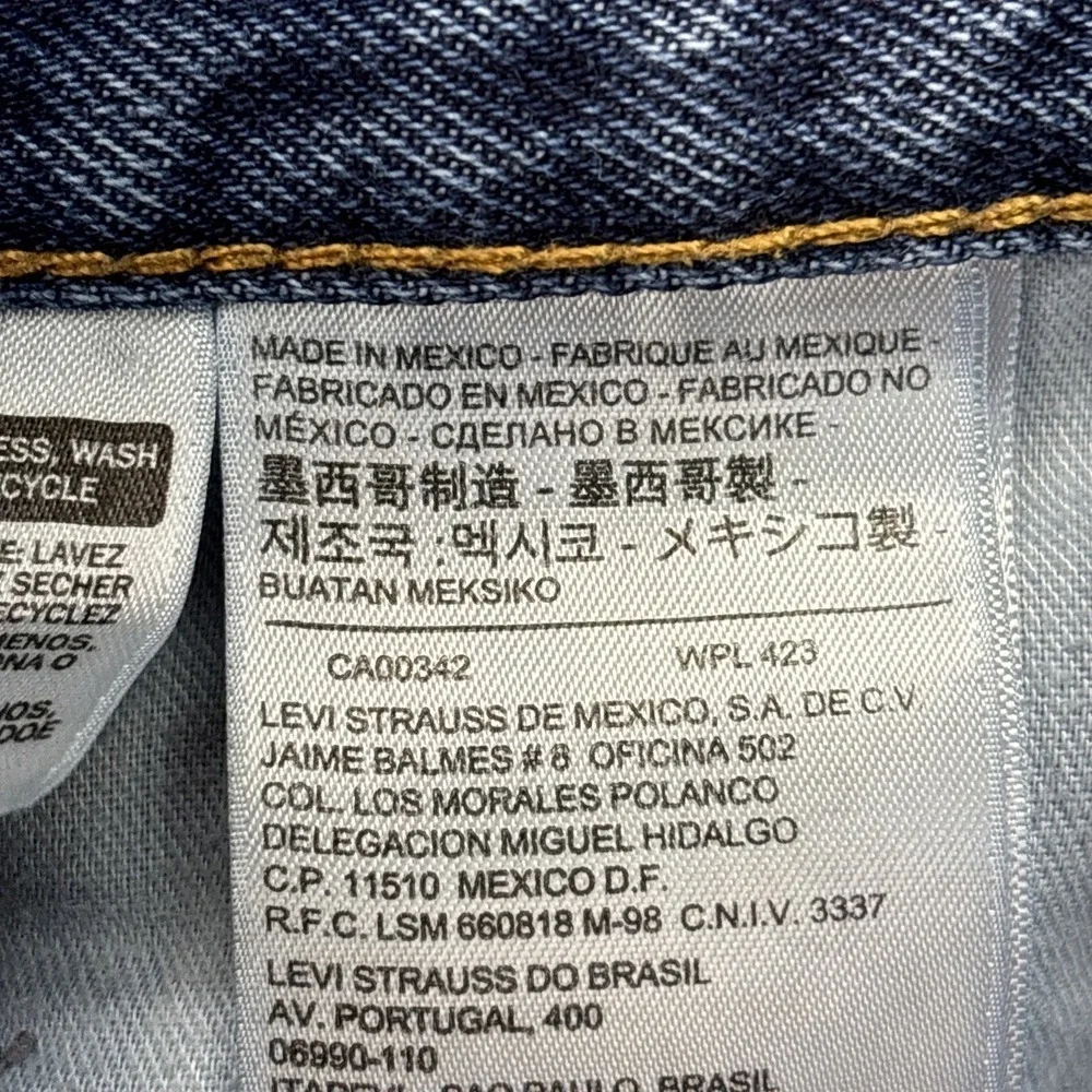 Levi's 505 jeans mens 38x29 (TAG-38x30) blue denim Workwear Straight Faded Biker